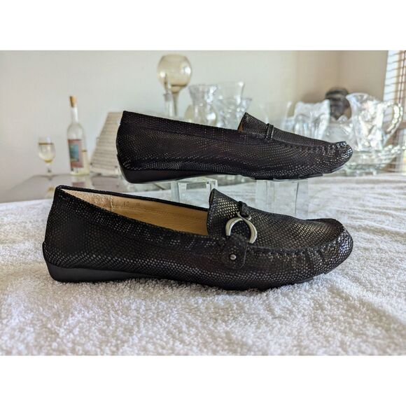 Vaneli Black Metallic Geo Aztec Slip On Driving Loafer Shoe  Sz 10M - Picture 9 of 12